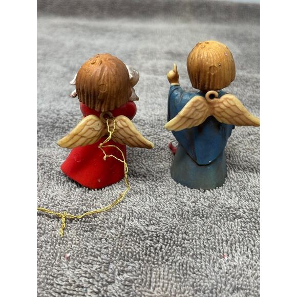 Vintage Angels w/ Animals Christmas Tree 3" Ornaments Hong Kong Arni Lot of 2 - Picture 6 of 6